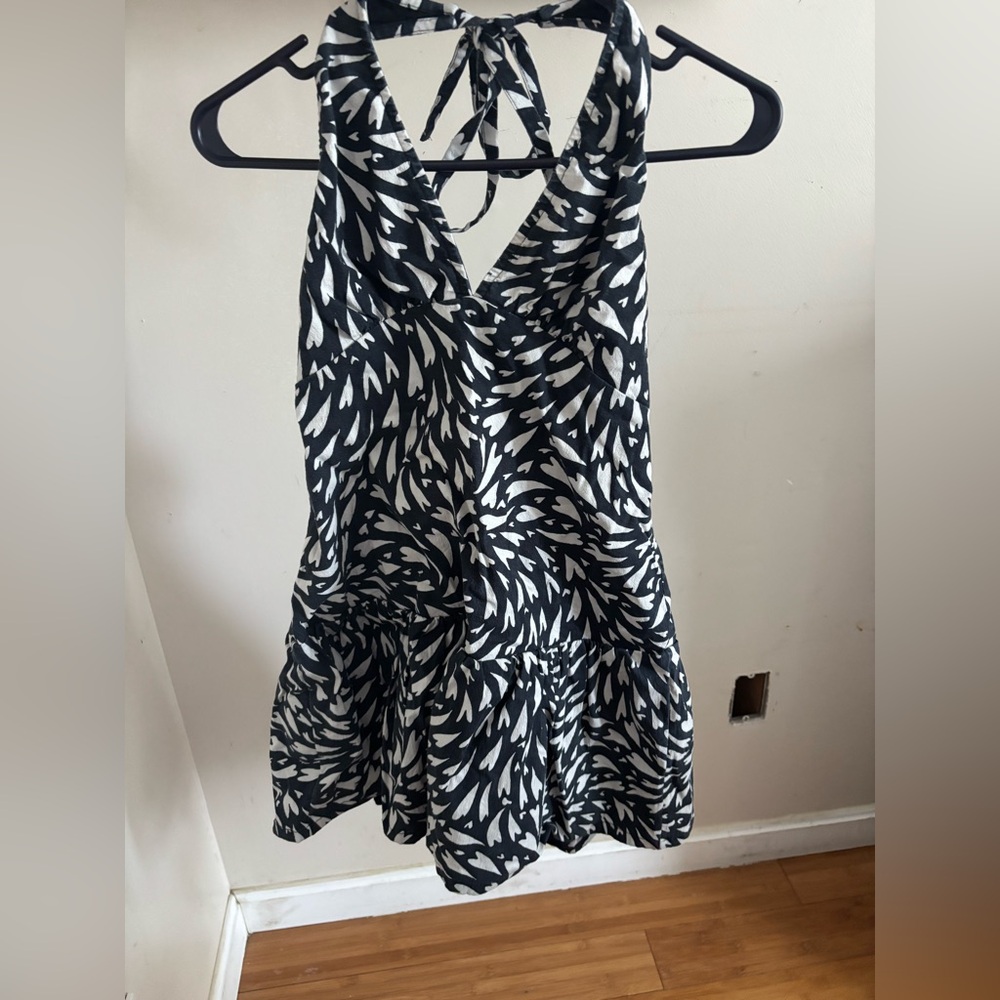 Free People Black and White Patterned Dress
